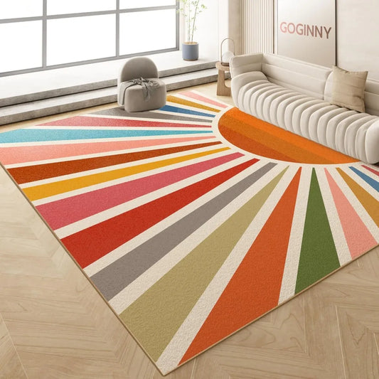 8x10Rainbow Sun Modern Boho Large Area Rugs