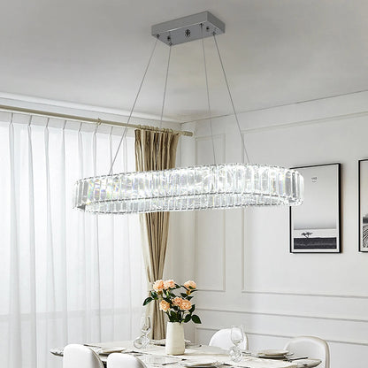 Modern Luxury Crystal Oval Design Led Chandelier