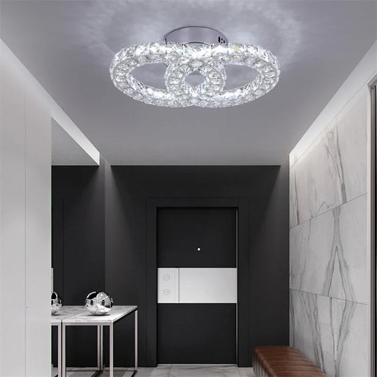 Luxury Rings Crystal Chandeliers Roof Lamp